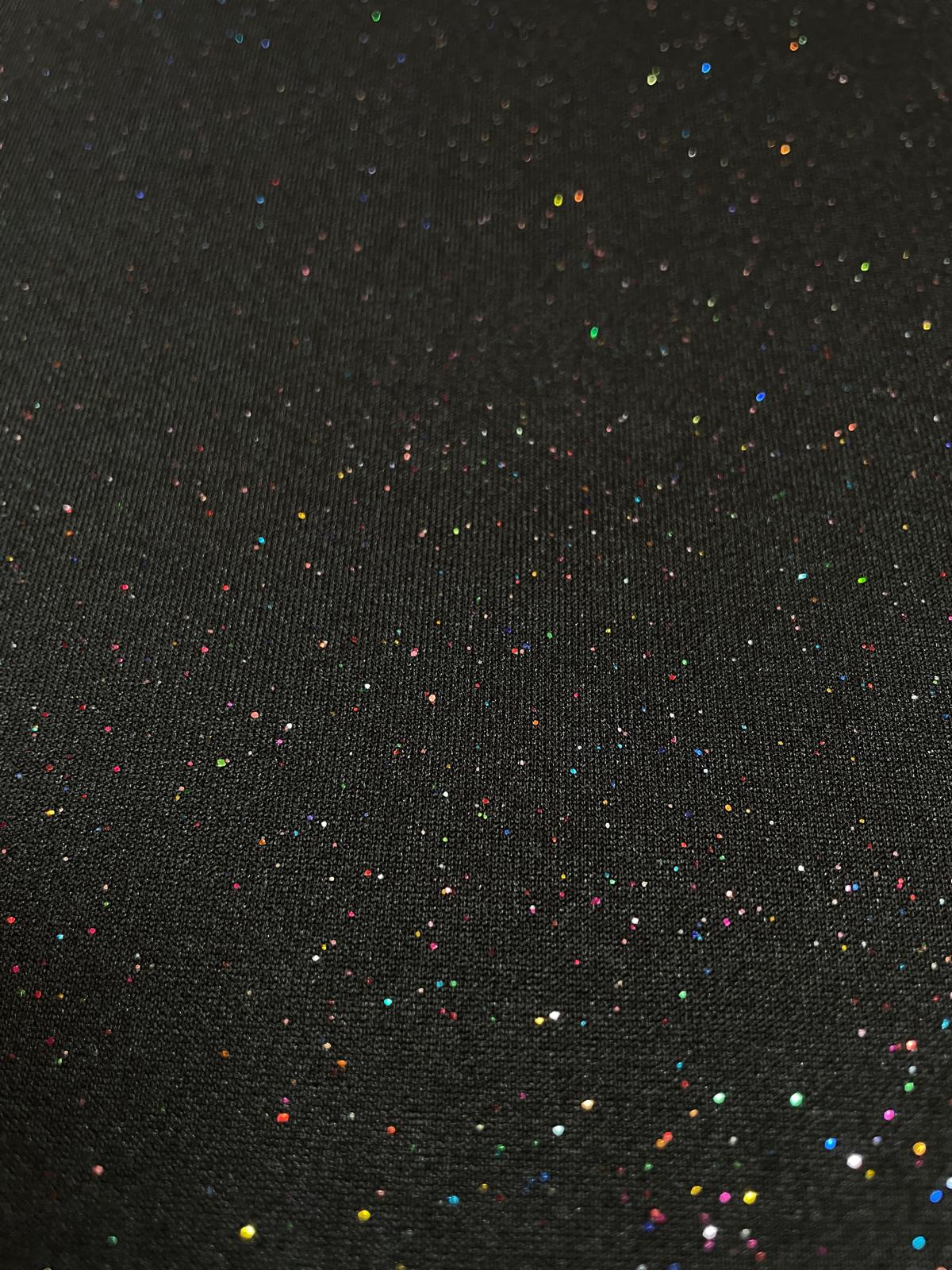 Glitzer Jersey "Midnight Sparkle" schwarz elegant